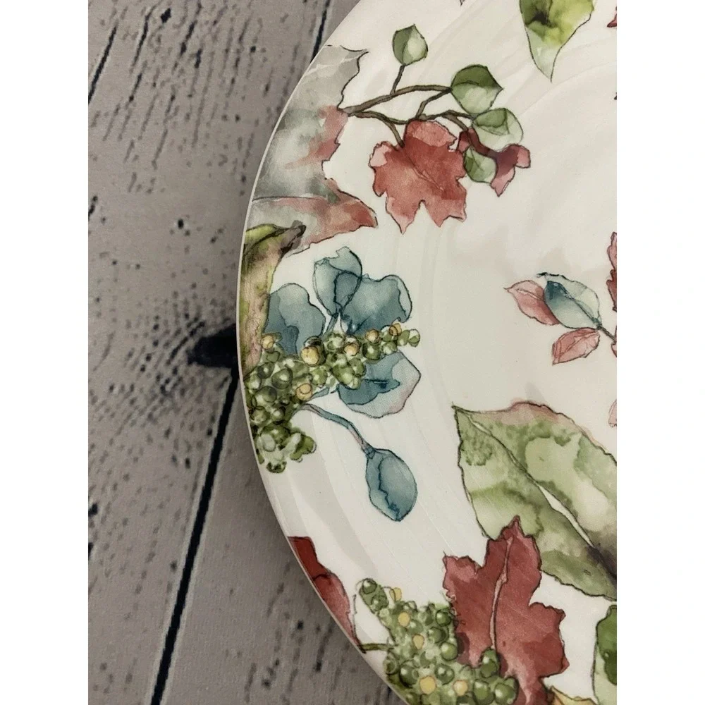 Pier 1 Waterbury Leaves Salad Plate Ironstone Fall Colors 8-7/8